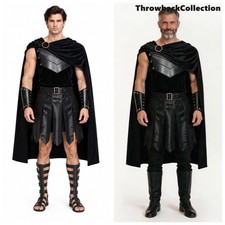 Mens Medieval Warrior Costume Knight Spartan Gladiator Cosplay Outfit Cape picture