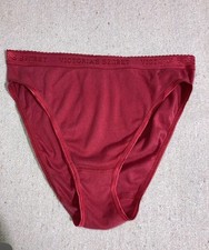 Vintage Victoria’s Secret Cotton Red Signature Waistband Hi Cut Leg Panties M… picture
