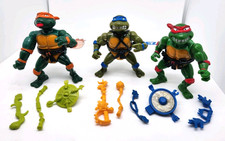 TMNT Wacky Action Rock N Roll Michelangelo Sword SlicinFigure Lot Playmates 1989 picture