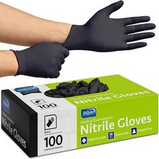 Inspire Black Nitrile Disposable Gloves | 4.5 Nitrile Disposable Safety Medical picture