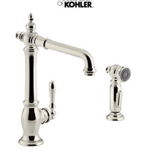 Kohler Artifacts K-99265-SN Kitchen Faucet w/ Side Spray Polished Nickel NEW Box picture
