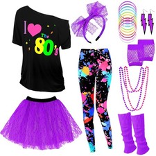 80s Women's Costume - Retro 1980s Outfit, Vintage Party Dress, Fun Fancy Dress picture