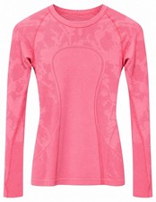 Lululemon Run 2012 Swiftly Tech LS Special Edition Flash Pink Floral Size 4 #110 picture
