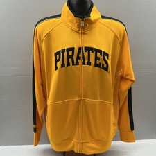 Pittsburgh Pirates Cooperstown Collection Jacket Mens Large Gold MLB Baseball picture