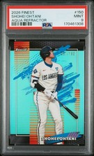 2026 Topps Finest #150 Shohei Ohtani Uncommon Aqua Refractor /199 PSA 9 POP 1 picture