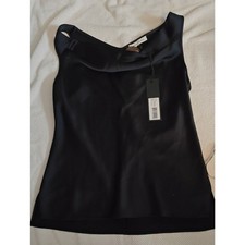 Halston Women's Black Cowl Neck Tank Top Size 6 NWT Vintage picture