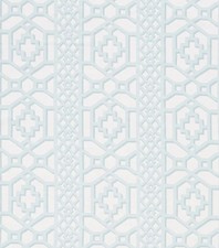 Schumacher Curtain Fabric 'ZANZIBAR TRELLIS - WINTER MINT' 3.5 METRES Linen Mix picture