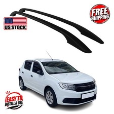 DACIA SANDERO II HB 2012-2017 Roof Rails Solid (Stick) Alu Black 2 Pcs picture