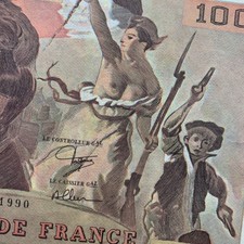🇫🇷 Eugène Delacroix 100 FRANCS Banknote FRANCE Currency Paper Money French picture