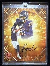 2025 Fanatics Emanate Rome Odunze Chicago Bears Hand Signed Orange 04/25 picture