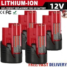 2/4Pack 12V 3.0Ah for Milwaukee M-12 Lithium-ion Battery 48-11-2425 48-11-2420 picture