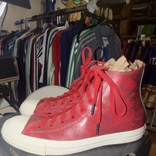 Vtg 2012 Converse All Star Tango Red Snake Skin Leather 136267C Men 10 Box picture