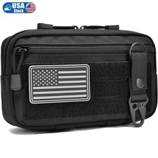 1/2/10 Pack Tactical Molle Pouch with US Flag Patch Keychain EDC Tool Bag picture