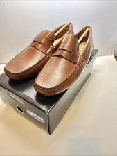 Franco Fortini Daven Leather Penny Loafers Shoes. Cognac Brown. Men's picture