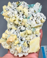 644g Aquamarine with Schorl Tourmaline, & Quartz on Feldspar Specimen picture