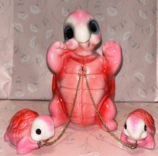 Vintage MCM Hot Pink Turtle Family Japan picture