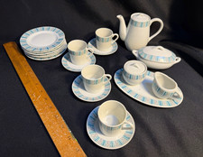Vtg 1960s Sears Atomic Contemporary ceramic Toy Tea Set- Scandia -19 Pc + 3 Lids picture