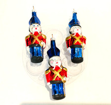 Vintage  6” Tall Soldier Blown Glass Christmas Ornaments Poland picture