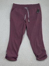 Torrid Size 1 Women 1X Burgundy Active Pant Pockets Ripstop Outdoor Gorpcore NWT picture