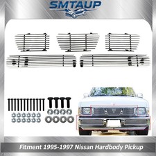 Chrome Grille Fits 1995 1996 97 Nissan Hardbody Pickup Front Billet Grill Insert picture