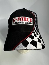 G-FORCE RACING GEAR BLACK BRUSHED COTTON BASEBALL CAP HAT OSFM STRAPBACK NWOT picture
