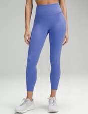 lululemon Women’s Blue Cropped Pull-On Leggings Pockets Stretch Size M picture