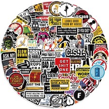 100pcs Funny Hard Hat Stickers (Dirty) for Adult Tool Box, Helmet, Black picture