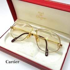 Please Offer Vintage Cartier Paris Gold Plated Aviator Eyeglasses Frame France picture