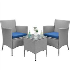 3-Piece Wicker Furniture Set,Outdoor Patio Conversation Furniture Set w/Cushions picture