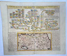 TARTARY EMPERORS 1719 HENRI CHATELAIN LARGE ANTIQUE MAP 18TH CENTURY picture