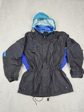Vintage Columbia Jacket Mens Large Black Long's Peak Hooded Parka Mid-Length 90s picture