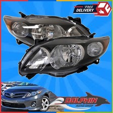 For 09 10 Toyota Corolla Black Headlights Type S Lamps Replacement Pair Set picture