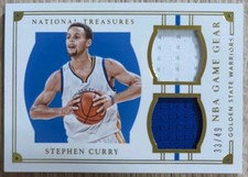2015-16 Panini National Treasures Game Gear Duals Stephen Curry /49 GAME WORN picture