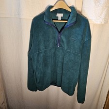 Izod Men's Saltwater 1/4 Zip Pullover Sweater, Green, Large, Item 0141 picture