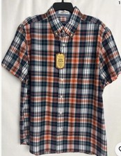 NWT Mens Cremieux Indian Madras Plaid Short Sleeve Button Up Shirt With Pkt $75 picture