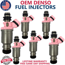 NEW x6 GENUINE DENSO Fuel Injectors For 1993-1997 Toyota Land Cruiser 4.5L I6 picture