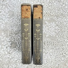 Antique 1894 Book Set Old Court Life In Spain Gilt Floral Spines Photogravures picture