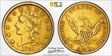 1836 $2.50 GOLD SCRIPT 8 QUATER EAGLE PCGS VF DETAILS JUST GRADED GOLD SHIELD picture