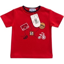 OshKosh B'Gosh T-Shirt Toddler 3T Red Vintage NWT USA Made Trike Graphic Ringer picture