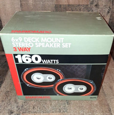 Vintage Sparkomatic SK693 Deck Mount 6x9 Stereo 3 Way Speaker Set Of 2 NOB picture