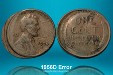 1956-D Lincoln Wheat Cent Rare Unique Error Part of Error Collection ID91996 picture