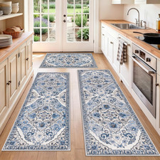 HEBE Boho Kitchen Rugs Set of 3, Non Slip Washable Kitchen Mats for Floor picture
