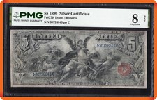 KC- Fr.270 1896 $5 Silver Certificate - VG 8 NET PMG (Repaired & Reconstructed) picture