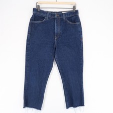 Imogene And Willie Elizabeth Crop Jeans Womens 30 Blue High Rise Raw Hem Slim picture