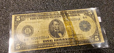 United States $5 Lincoln Banknote 1928 Paper Money Circulated Uncertified picture