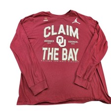 OKLAHOMA JORDAN MENS L MAROON NCAA CFP CLAIM THE BAY NIKE EUC picture