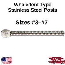 Dental Posts Stainless Steel Parallel-Sided Serrated Vented Up to 100/Pk Refills picture