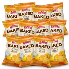 Baked Ruffles Cheddar & Sour Cream Potato Chip Crisps, .8 Oz Bag | Pack of 15 picture