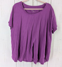 Ava Plus Size 2X Womens Purple Short Sleeve Casual Top picture