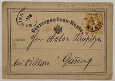 RARE GAMING, AUSTRIA 2KR POSTAL CARD POSTCARD WITH BEAUTIFUL CANCELS picture